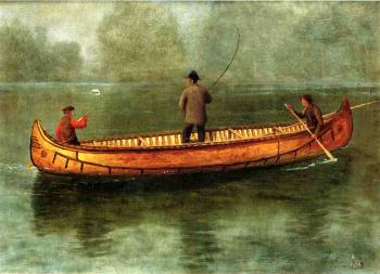 阿爾伯特 比爾施塔特 Fishing from a Canoe